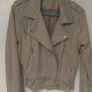 Chic Beige Suede Jacket for Women